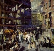 George Wesley Bellows Cliff Dwellers , 1913, oil on canvas. Los Angeles County Museum of Art Spain oil painting artist